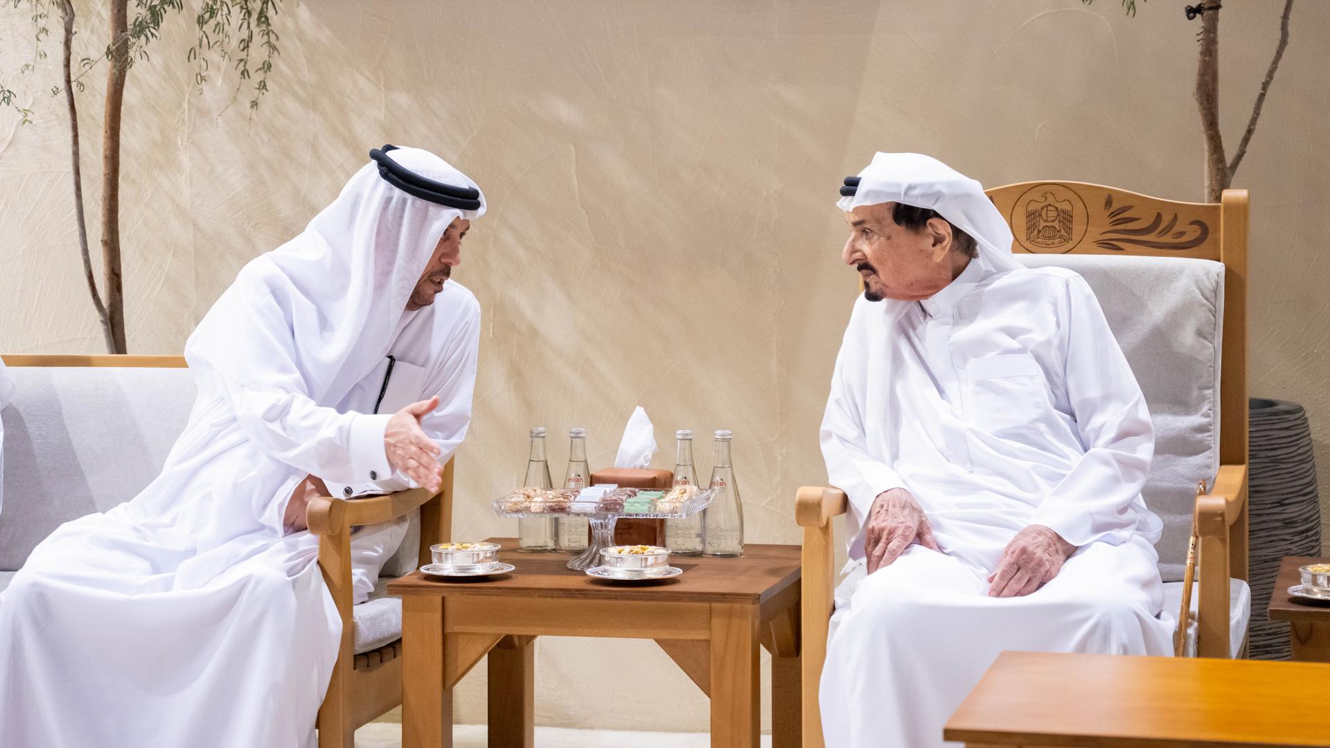 His Highness the Ruler of Ajman receives the congratulations of the Ajman Chamber delegation