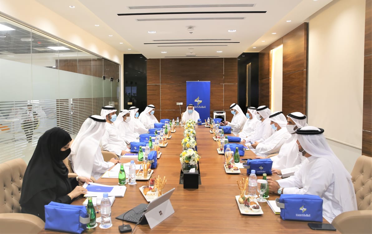 The Board of Ajman Chamber of Commerce & Industry, chaired by Abdullah Al Muwaiji, holds its third meeting of 2020